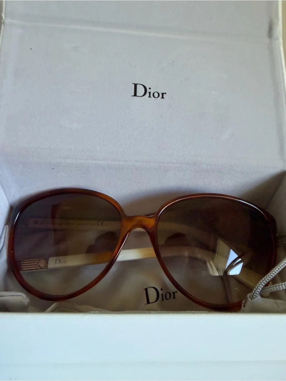 Christian Dior Vintage Glossy 1 Sunglasses FOR PARTS w/ Box Case